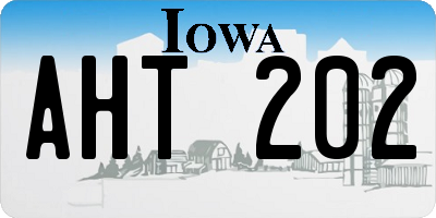 IA license plate AHT202