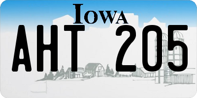 IA license plate AHT205
