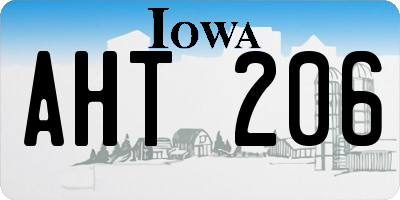 IA license plate AHT206