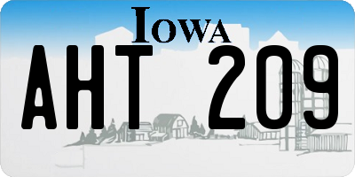 IA license plate AHT209