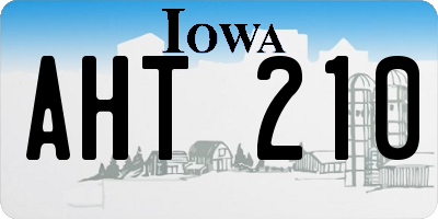 IA license plate AHT210