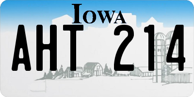 IA license plate AHT214