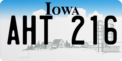 IA license plate AHT216