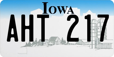 IA license plate AHT217