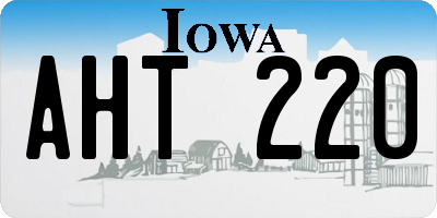 IA license plate AHT220