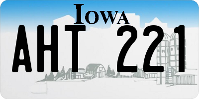 IA license plate AHT221