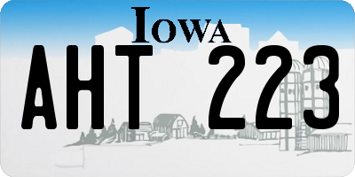 IA license plate AHT223