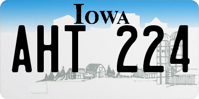 IA license plate AHT224