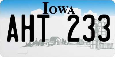 IA license plate AHT233