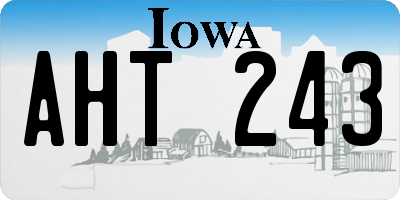 IA license plate AHT243
