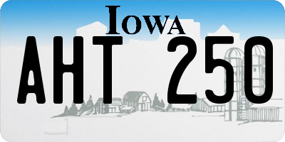 IA license plate AHT250