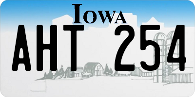 IA license plate AHT254