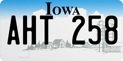 IA license plate AHT258
