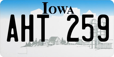 IA license plate AHT259