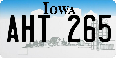 IA license plate AHT265