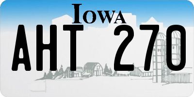 IA license plate AHT270