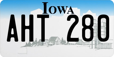 IA license plate AHT280