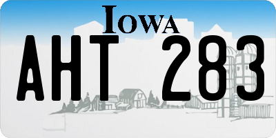 IA license plate AHT283