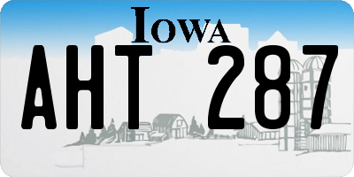 IA license plate AHT287