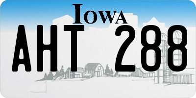 IA license plate AHT288