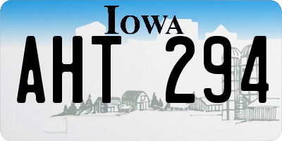 IA license plate AHT294