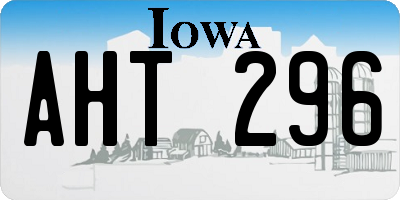 IA license plate AHT296