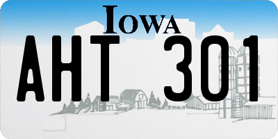 IA license plate AHT301