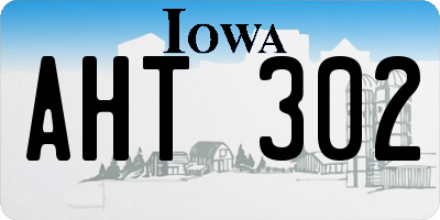 IA license plate AHT302