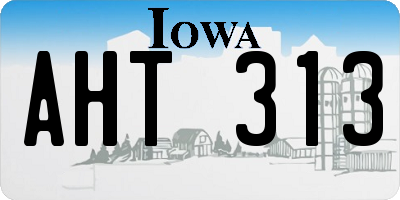 IA license plate AHT313