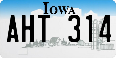 IA license plate AHT314