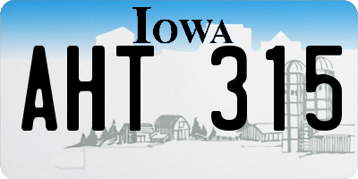 IA license plate AHT315