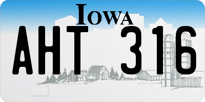IA license plate AHT316