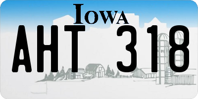 IA license plate AHT318