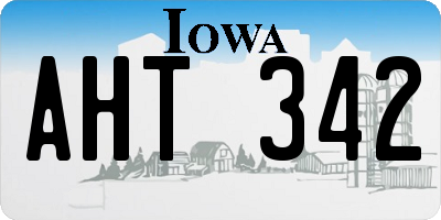 IA license plate AHT342