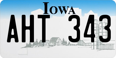 IA license plate AHT343