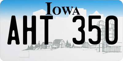 IA license plate AHT350