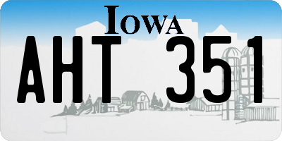 IA license plate AHT351
