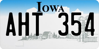 IA license plate AHT354