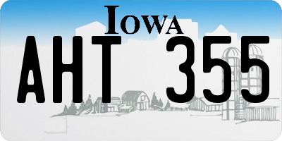 IA license plate AHT355