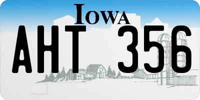 IA license plate AHT356