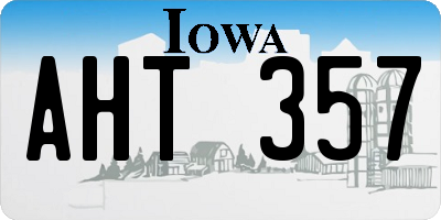 IA license plate AHT357