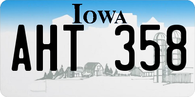 IA license plate AHT358