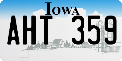 IA license plate AHT359