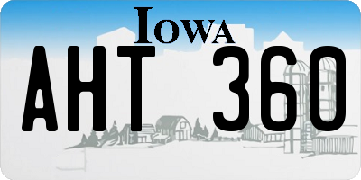 IA license plate AHT360