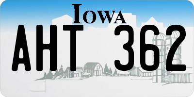 IA license plate AHT362