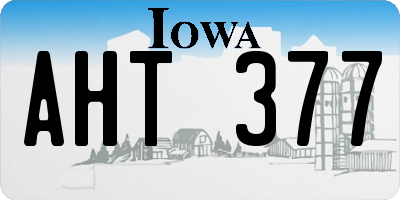 IA license plate AHT377