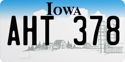 IA license plate AHT378