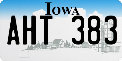 IA license plate AHT383