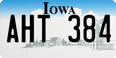 IA license plate AHT384