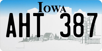 IA license plate AHT387